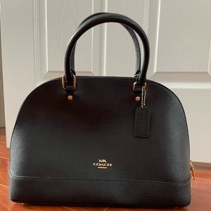 Coach Black Leather Satchel Bag